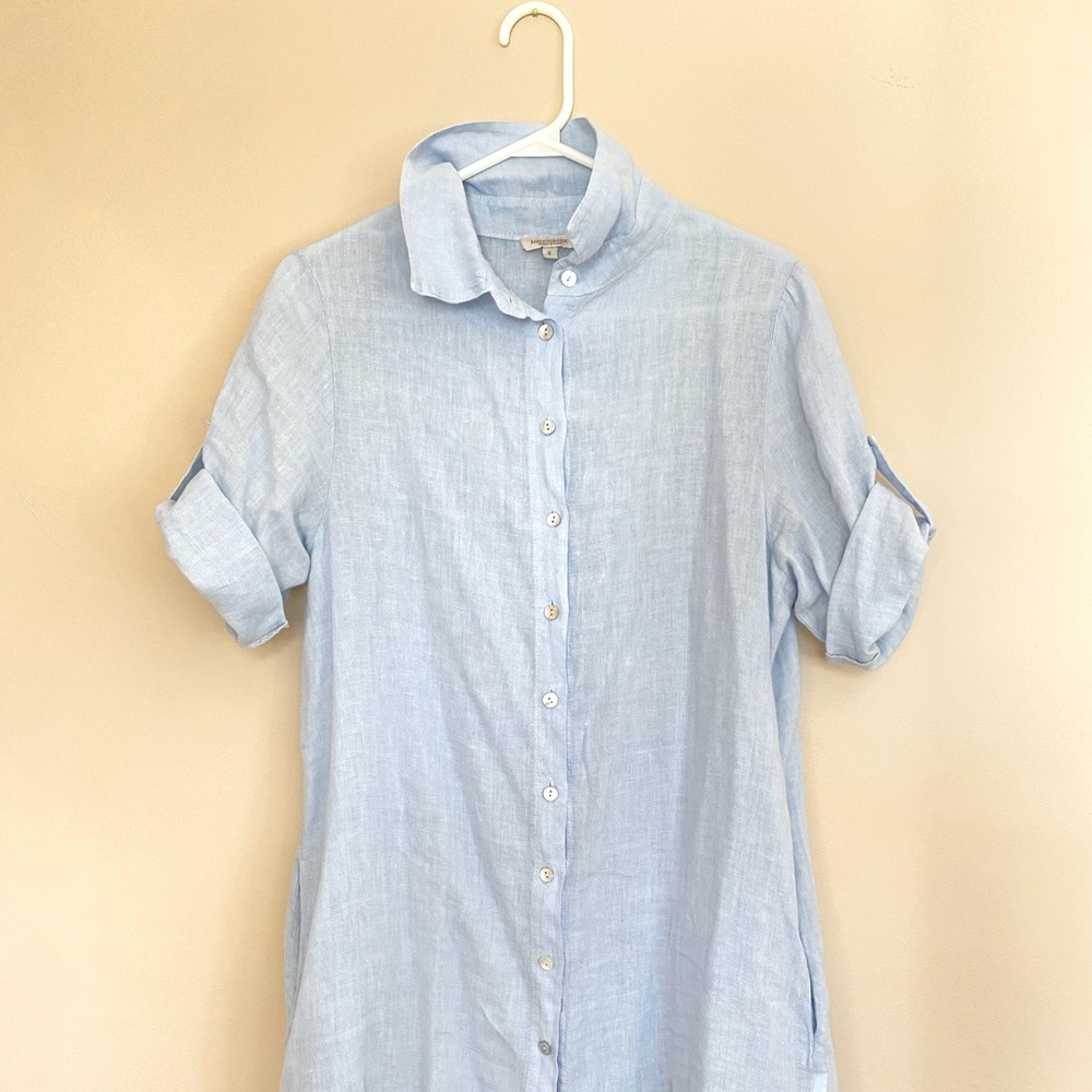 Linen button down dress.